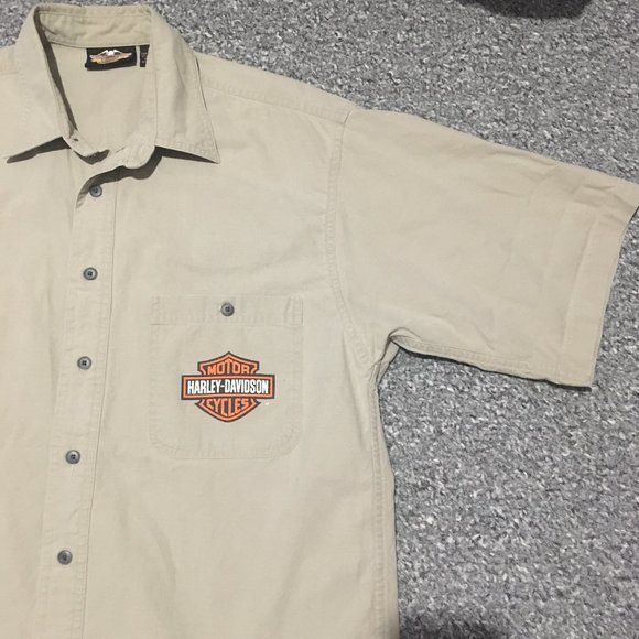 Mens Harley Davidson Short Sleeve Button Up Shirt - Picture 3 of 6